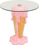 Kare Design K&otilde;rvallaud Ice Cream Pink / Brown 48 cm l&auml;bim&otilde;&otilde;duga kohvilaud riiul elutuba laud Ice Motif klaasist lauaplaat &uuml;mmargune