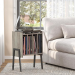 TUTOTAK plaadim&auml;ngija statiiv, plaadihoidla, vin&uuml;&uuml;lhoidjaga k&uuml;ljelaud, n&auml;idikeriiul, k&uuml;ljelaud, plaadim&auml;ngija, &ouml;&ouml;kapilaud (Greige)