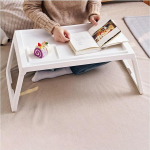 Kokkupandav s&uuml;learvuti laud voodile ja diivanile, kokkupandav laud, lai kasutusala, mugav ja praktiline, valge, 68 x 35,8 cm.