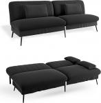 COMHOMA kokkupandav diivanvoodi koos unefunktsiooniga - 2-in-1 diivan, multifunktsionaalne diivanvoodi suure lamamispinnaga, ruumi s&auml;&auml;stev diivanvoodi elutuppa, k&uuml;lalistetuppa ja kodukino, must