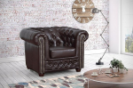 Chesterfield tugitool 1 istuja Faux nahast Vintage Brown diivan polsterdatud diivanil