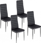 Baroni Home 4 s&ouml;&ouml;gitooli komplekt k&otilde;rge seljatoega ja ergonoomilise istmega, dekoratiivsete &otilde;mblustega, elegantsed sametist polsterdatud toolid terasraamiga, 42 x 43 x 98 cm, must samet