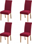 SoulFeel komplekt 4 v&otilde;rega tooli katted, eemaldatav ja pestav, Stretch Spandex Jacquard Parsons s&ouml;&ouml;gitooli istme kaitsja Slipcovers k&ouml;&ouml;k (Solid Wine Red)