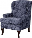 Jacquard toolikate, stretch pehme toolikate, 2 tk, eemaldatavate, pestavate, relvakattega toolide katted, m&ouml;&ouml;bli kaitse, hall