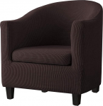 Highdi Pack of 2 tugitooli kaitsjad koos elastse Stretch-kattega, Jacquard Club Chair kaitsev kate diivanikate k&otilde;rge Stretch tugitoolile Club Chair Lounge Chair Cocktail Chair (Brown)
