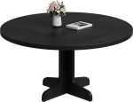 &Uuml;mmargune s&ouml;&ouml;gilaud, puidust k&ouml;&ouml;gilaud, metallist, maastikuline s&ouml;&ouml;gilaud 4 kuni 6 inimesele, &uuml;mmargune kohvilaud koju, k&ouml;&ouml;ki, elutuppa, 120 x 120 x 76 cm, must