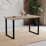 Vida Designs 4-kohaline s&ouml;&ouml;gilaud musta U-kujulise metallist jalaga kaasaegne k&ouml;&ouml;gi s&ouml;&ouml;gim&ouml;&ouml;bel (tamm)