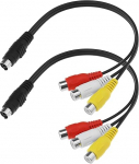 2tk S-Video kuni 3RCA AV 4 Pin kaabel videokaamera TV/HDTV CD m&auml;ngija VCR DVR PVR DVD m&auml;ngija dekooder PC s&uuml;learvuti TV 0.3M pikkus