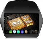 SXAUTO - 6G + 128G - Android 15 IPS autoraadio Hyundai IX35 (2010-2017) jaoks - Sisseehitatud Carplay/Android Car/DSP - Kaamera + MIC - DAB roolijuhtimispult kiire boot 360-CAM WiFi - 2 DIN 10.1 tolli - must