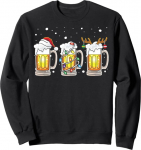 Beer Glass Santa Claus Reindeer Christmas Tree &otilde;lle joomine Sweatshirt