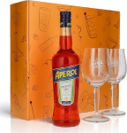 Sipply kinkekomplekt 3-osaline, milles on 2 signatuurpihustusklaasi ja 1 pudel Aperol Spray 0,7 l 11% vol. koos kinkekarbiga: Orange Kingitus naistele meestele meestele isale s&otilde;brannale j&otilde;uludeks lihav&otilde;ttep&uuml;hadeks.
