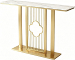 Konsolentisch mit Verdicktem Fu&szlig;, Console Table mit Abgerundeten Ecken, Geeignet f&uuml;r Wohnzimmer und Flur(Gold,80x30x80CM/31x12x31IN)