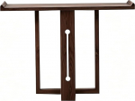 Konsolentisch mit Erh&ouml;htem Kopfteil, Console Table mit Dreieckiger St&uuml;tze, Geeignet f&uuml;r Flur und Wohnzimmer(Brown,80x30x80CM/31x12x31IN)