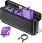 CITYORK 3-kohaline laadija ja 2PCS 2400mAh aku, mis &uuml;hildub .Insta-360-ga. Ace/Ace Pro/Ace Pro 2, asendusaku .Insta-360. Ace/Ace Pro akulaadija komplekt koos LED-indikaatori ja USB-kaabliga.