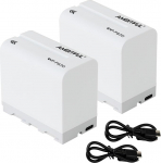 AMBITFUL NP-F970 akud 2 Pack 6600 mAh koos C-t&uuml;&uuml;pi laadimiskaabliga Sony NP F750, F550, F570 ja Sony CCD-SC55, TR516, TR716, TR818, LED-videovalgustitele, kaameramonitoridele (2tk)