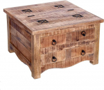 invicta INTERIOR Solid Coffee Table Iron Craft 60 cm Sheesham Stone Finish Industrial Design elutoa laud
