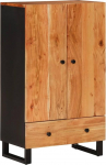 vidaXL Highboard, sahtliga k&uuml;ljelaud, 2 kambrit, raudjalgadega k&uuml;lgkapp, sahtlikapp, k&uuml;ljelaud, t&auml;ispuit, akaatsia rauast