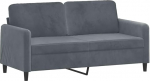 vidaXL diivan 2-kohaline, Lounge diivan diivan koos k&auml;etugede seljapatjadega, elutoa diivan disain diivan metallist raam, istumism&ouml;&ouml;bel kahe istekohaga, tumehall sametist