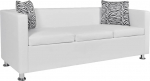KOIECETA 3-kohaline diivan Diivan Lounge diivan L&otilde;&otilde;gastav diivan Faux Leather valge