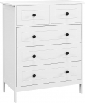 HOMCOM Valge 5 sahtli sahtli kirstu ladustamise m&ouml;&ouml;bel magamistoas kontorisse esikusse kaasaegses stiilis metallist k&auml;epide 74 x 40 x 91 cm