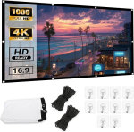 Leinwand Beamer 100 Zoll 16:9 HD Faltbare Beamer Leinwand Tragbarer Projektor Leinw&auml;nde Hanging Doppelseitige Projektion Anti-Falten Projector Screen f&uuml;r Heimkino Zuhause B&uuml;ro Camping Schule Treffen