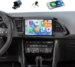 CAMECHO 2+64G 9-tolline satelliitnavigatsiooniga autoraadio Seat Leon 2015-2018 Android 13 koos tahavaatekaamera, GPS, WiFi, traadita Carplay Bluetooth-raadio HD Androidiga auto FM RDSiga