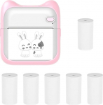 Bisofice Mini Pocket Photo Printer, Portable Thermal Printing Device, 203 DPI Wireless BT Connection for Pictures, Labels, DIY, Crafts, List, Meno, Notes, Journal, Receipts, Paper