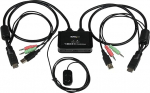 StarTech. com SV21 1HDUA - 2-portiline HDMI-kaabel KVM-l&uuml;liti, 2-portiline USB HDMI KVM-l&uuml;liti koos heli- ja kaugl&uuml;litiga, t&ouml;&ouml;laua USB toiteallikaga - 1920 x 1200