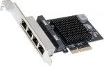 IO CREST Quad 2.5 Gigabit Ethernet PCI Express PCI-E v&otilde;rgukaart 10/100/1000/25000 Mbps RJ45 LAN Realtek RTL8125 kiibistikuga must (SI-PEX24077)