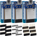 3 Pack ESP32 Mini arendusplaat C-t&uuml;&uuml;pi &uuml;hendusega NodeMCU WiFi Blue Tooth moodul CH9102F kiibiga, &uuml;hildub AR Duino IDE IoT-ga