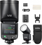 Godox V1 Mid O 55Ws &uuml;mmarguse peaga kaamerasalam Canonile, 2.4G juhtmevaba puutetundlik kiirvalgusti TTL 1/8000 HSS, USB-C laadimine, 1.7s kiire taaskasutamine, 7.2V/2200mAh liitiumaku