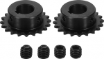 hankimise kaart 2 t&uuml;kki #25 ketirulli ketiratta, 16mm puur, 1/4" samm, 20 hammast, C45 s&uuml;sinikterasest, ANSI #25 ketirulli ketiratta v&otilde;tmeava 5x2.3mm koos reguleerimiskruvidega ISO 04C ketile