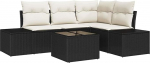 Rantry 4-teiliges Garten Sofa Set mit Kissen Braun Poly Rattan Gartenlounge Model3355716