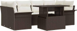 Rantry 7-teiliges Garten-Sofa-Set mit Kissen Braunes Poly-Rattan Gartenlounge Model3348214