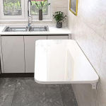 WESTWILD An der Wand montierter Klapptisch - Platzsparender Klappschreibtisch f&uuml;r kleine R&auml;ume, ideal f&uuml;r K&uuml;che, Esszimmer, Waschk&uuml;che und Home-Office - Vielseitige schwebende Tischl&ouml;sung