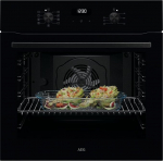 AEG TU5AB20WSK Series 5 Built-in Oven with Ring Hot Air: Even Cooking Results on 3 Levels, Cleaning with Water Vapor, A, Electronic Clock with Timer Functions, Grill Function, Black