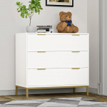 Kapp valge 3 sahtliga 40 cm puidust sahtli kapp Comode Sideboard magamistoas elutuppa sahtli kapp esikusse, palju hoiuruumi, anti-dumping 80 x 40 x 75 cm