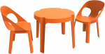 Resol Rita komplekt laste laud ja 2 tooli, plastist, pol&uuml;prop&uuml;leenist, oranž, 60 x 51 x 78 cm, 3 tk.