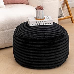 Asuprui Pouf Ottomani T&auml;itmata Ottomani jalatugi P&otilde;randapouf 50,8 x 50,8 x 30,5 cm &Uuml;mmargune tugitooli Bean Bag Floor Bean Bag Chair Kokkupandav p&otilde;randatooli ladustamine elutuppa magamistoas mustaks