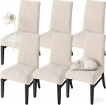 SHENGYIJING Stretch komplekt 2 v&otilde;i 4 v&otilde;i 6 veekindlat s&ouml;&ouml;gitooli katteid s&ouml;&ouml;gitoa jaoks, eemaldatavad ja pestavad tooli kaitsekatted hotelli, pulmade, k&ouml;&ouml;gi jaoks (liiv, 1,6 t&uuml;kki)