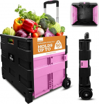 Inspired Living vankrik&auml;ru must ja roosa pakend ja rattad, plastik, keskmine