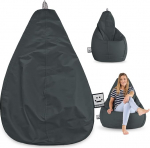 Happers Bean Bag Pear ilma t&auml;idiseta Faux Leather Indoor Grey XL