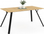 IDMarket - YSEULT 8-kohaline ristk&uuml;likukujuline s&ouml;&ouml;gilaud puidust ja mustast t&ouml;&ouml;stusdisainist 160cm