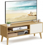 VASAGLE TV-kapp Lowboard TV-kapp kuni 55-tollisele 120cm pikkusele televiisorile elutuba kaasaegne naturaalne tammepuust kreemvalge LTV120N01