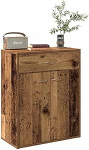 Qnhdfrt Sideboard Schrank Altholz-Optik Holzwerkstoff 60x30x75 cm mit 2 T&uuml;ren und 1 Schublade f&uuml;r Wohnzimmer Flur Esszimmer