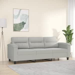 3-Sitzer-Sofa Wohnzimmer Diivan Sitzecke Wohnzimmer Diivan Diivan Sitzecke Hellgrau 180 cm Mikrofasergewebe