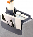 Jiayaus Sofatablett Armlehne mit Getr&auml;nkehalter, Anti-Rutsch Diivan Tablett mit Zwei Seitentaschen und Telefonhalterung, Faltbar Silikon Couch organizer f&uuml;r Snacks, Getr&auml;nke, Magazin, Handy