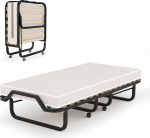 GOPLUS k&uuml;lalisvoodi 80 x 200 cm, kokkupandav voodi metallraamiga ja m&auml;luvahuga madratsiga, &uuml;heinimesevoodi 4 universaalsete ratastega kontorisse, magamistuppa ja elutuppa (beež, 80 x 200 cm)