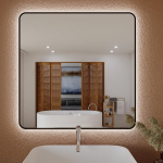 &Ocirc; Bain Vannitoa peegel LED-valgustusega 80 x 80 cm - uduvastane s&uuml;steem - 3 v&auml;rvitemperatuuri - timmitav heledus