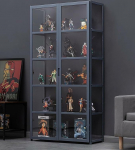 Moubhjd akr&uuml;&uuml;lkapp kahe uksega, elutoa kapp, k&otilde;va tekstuuriga, suletud ja tolmukindel, erinevate stseenide jaoks (5 kihti, hall, 42 x 33 x 161, kolm k&uuml;lge l&auml;bipaistev)